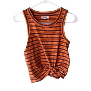 Madewell Audio Knot-Front Tank Top in Retro Stripes